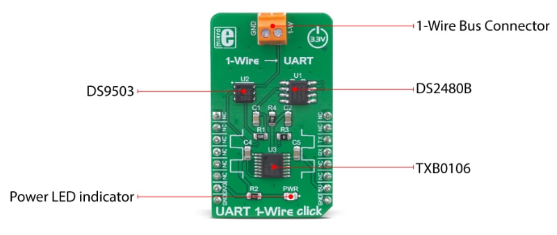 Mikroe MIKROE-3340 UART 1-Wire Click